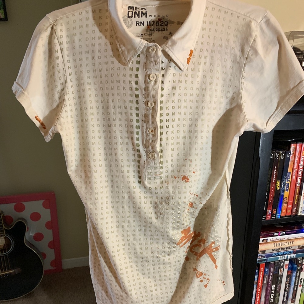 MEK Beige SS button up